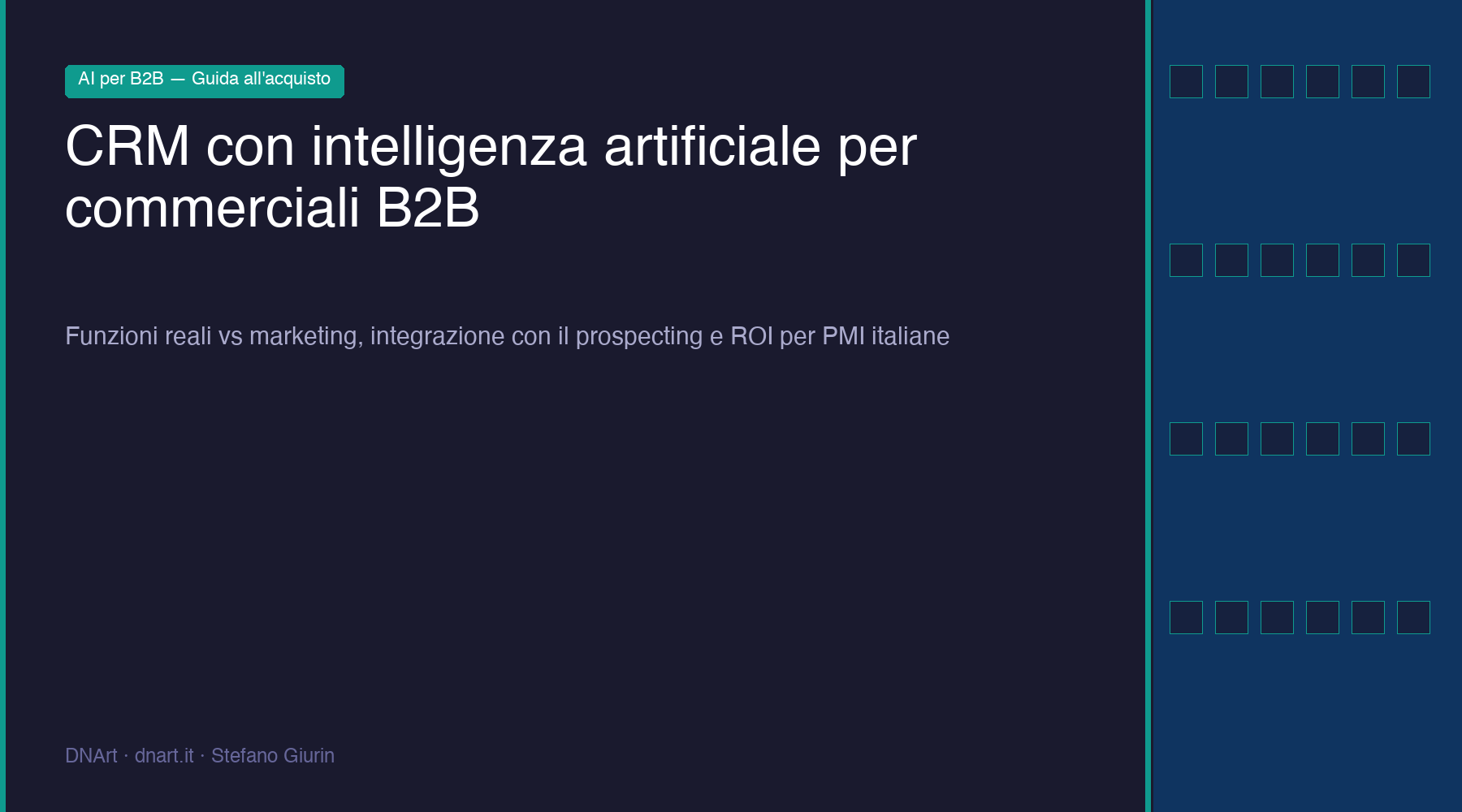 Dashboard di un CRM con AI che mostra pipeline di vendita, lead score e suggerimenti per il commerciale