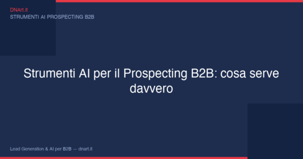 Schema visivo di uno stack di strumenti AI per prospecting B2B collegati tra loro