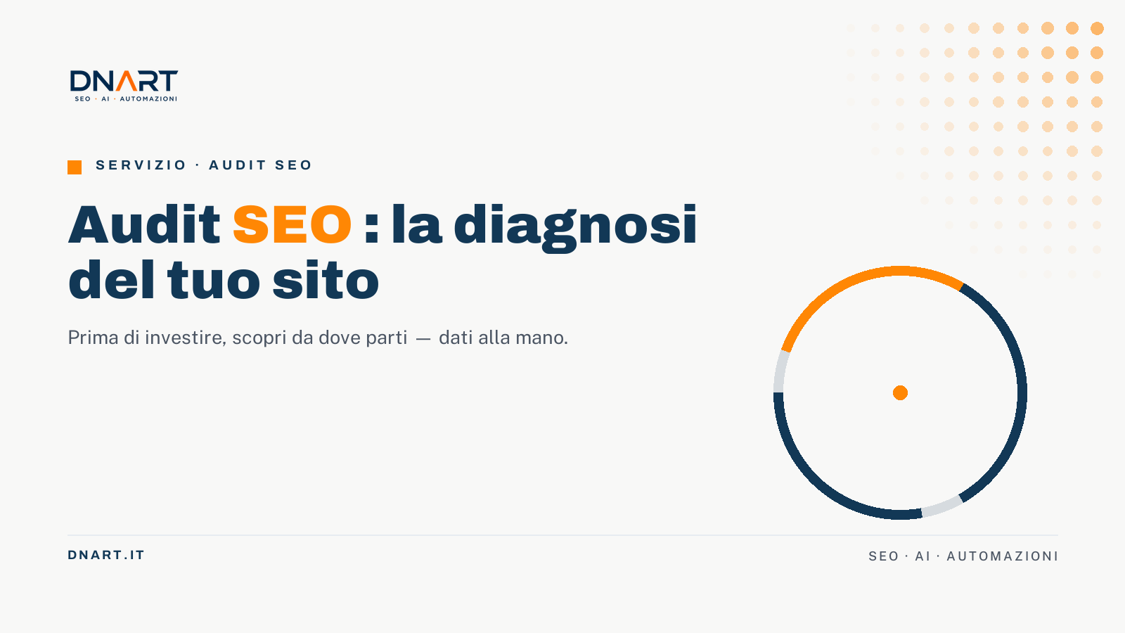 Audit SEO — la diagnosi del sito prima di investire, DNArt