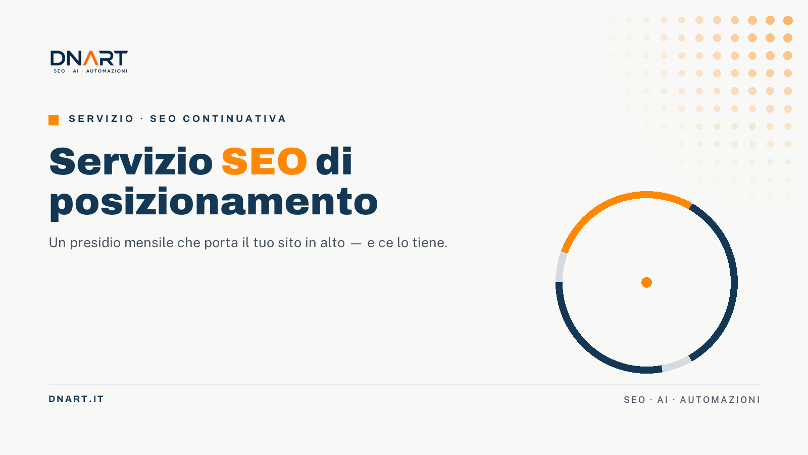 Servizio SEO di posizionamento continuativo — DNArt